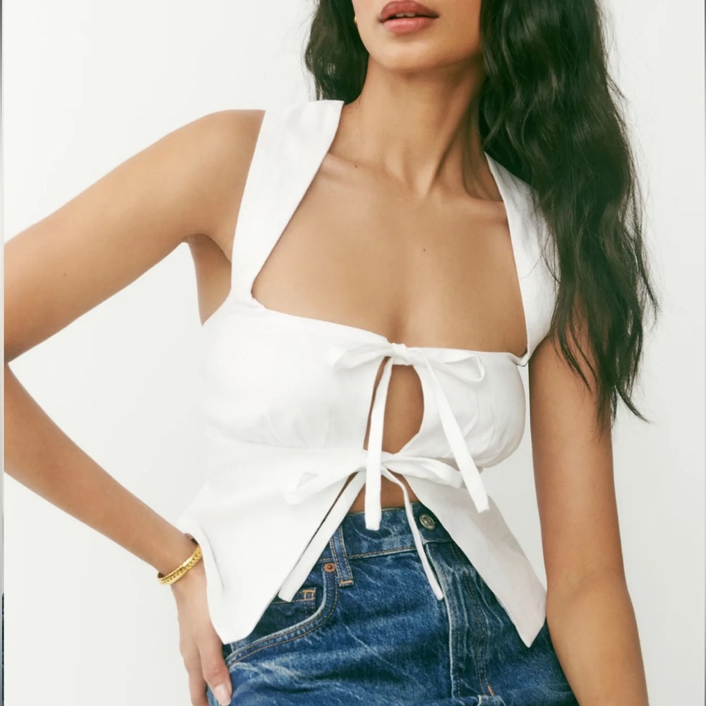 Reformation Azalea Linen Top